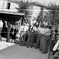 1951s-bocce 1951 - Longo, Paietta, Dozza, sul campo da bocce